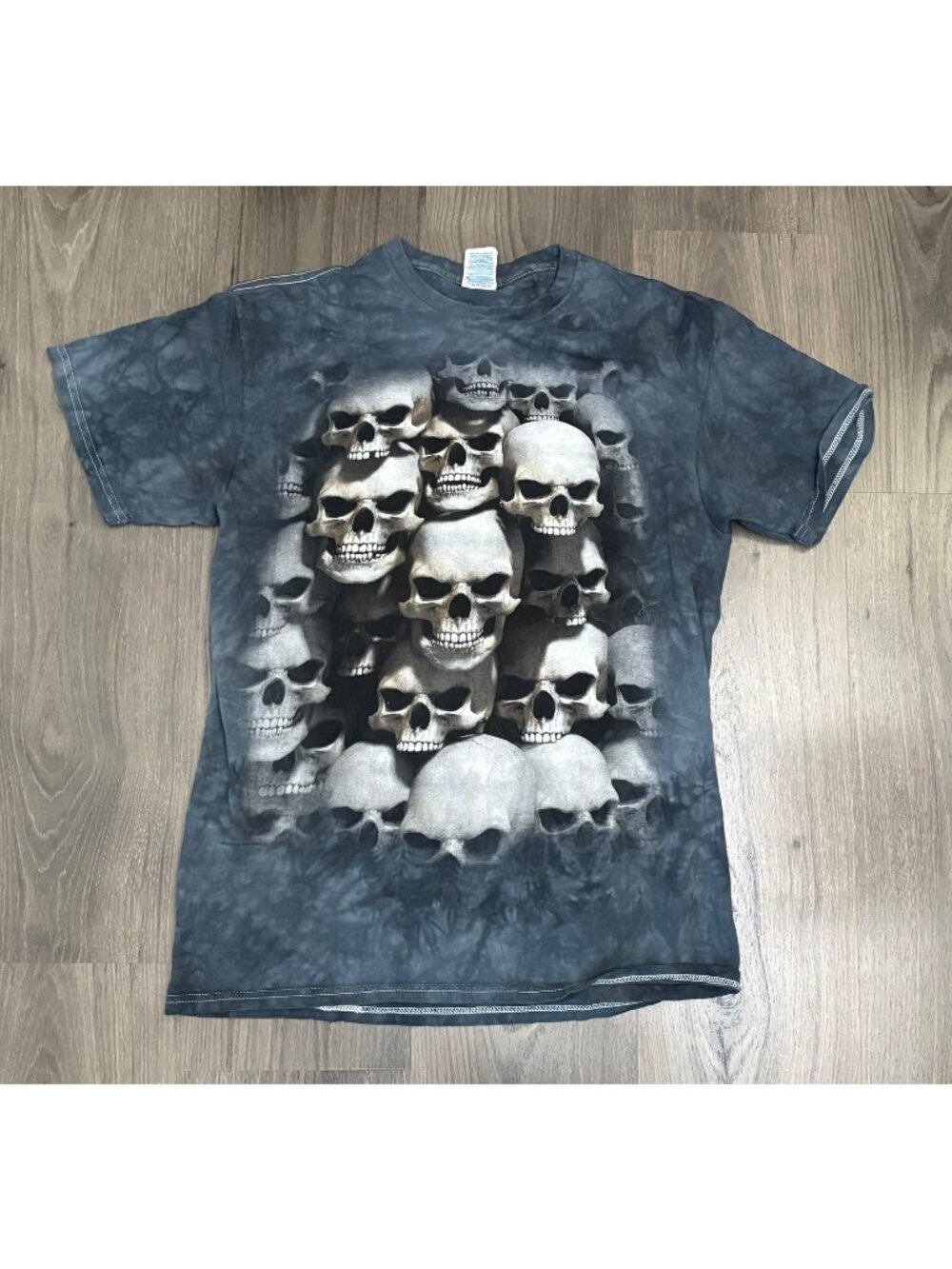 Vintage Skull Pile 2005 David Penfound Design Gray Shirt Tie Dye Medium VG!